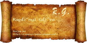 Ragányi Géza névjegykártya